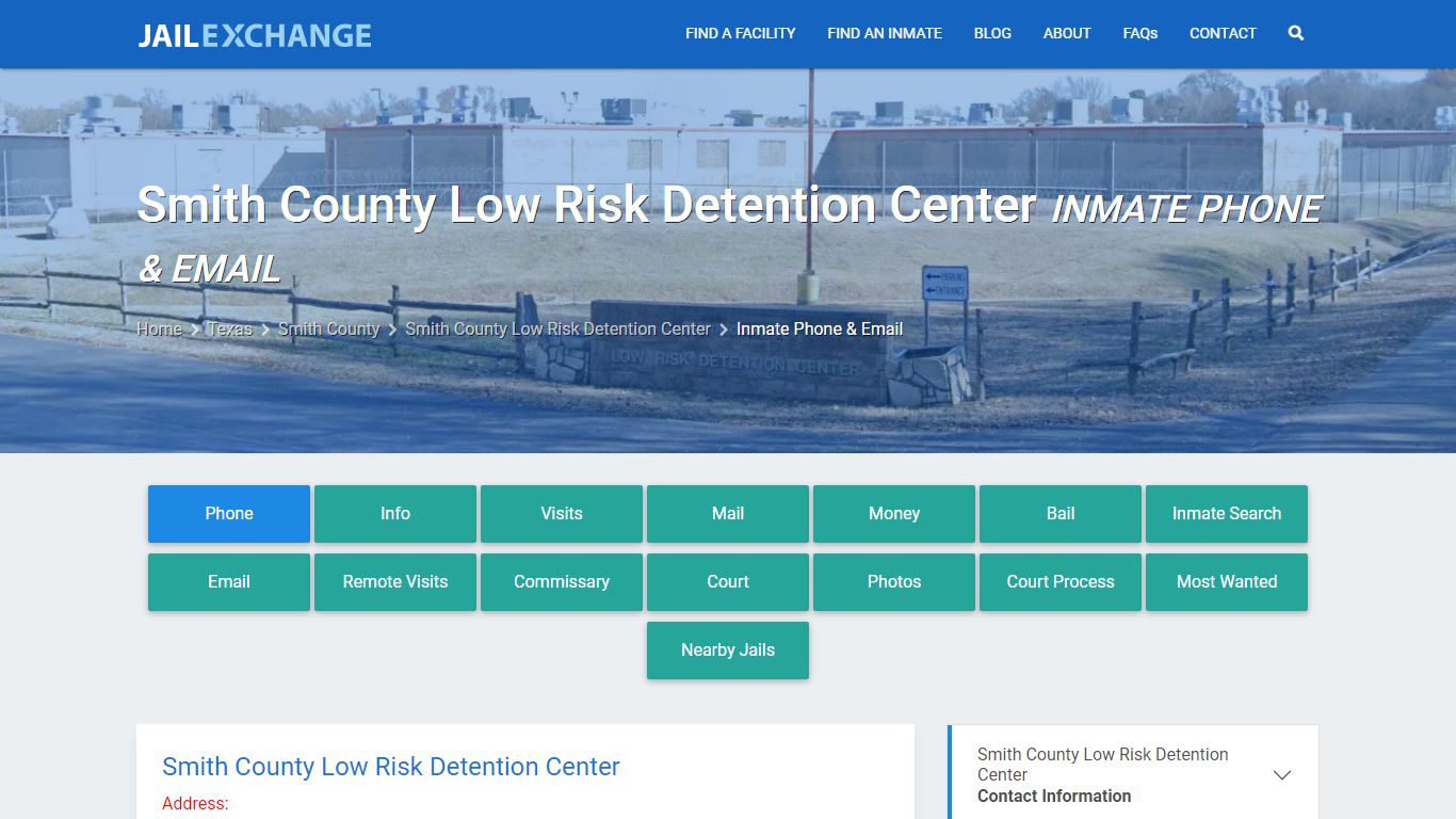 Inmate Phone - Smith County Low Risk Detention Center, TX - Jail Exchange